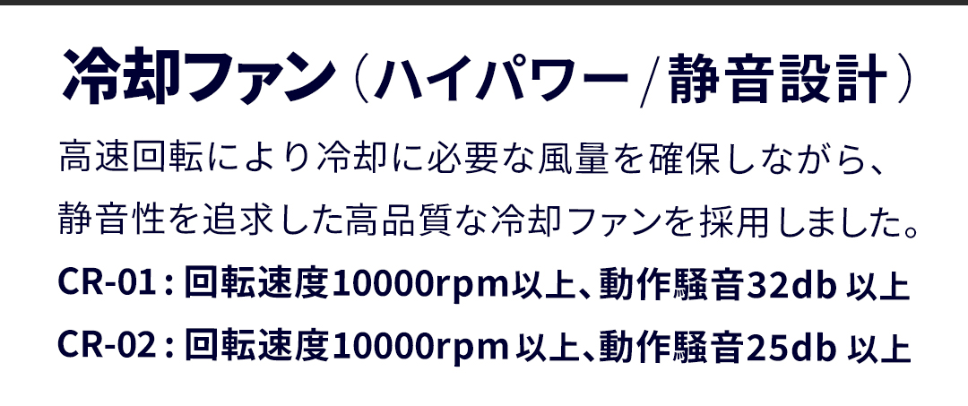 冷却ファン（ハイパワー/静音設計）