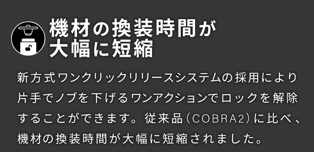 機材の換装時間が大幅に短縮