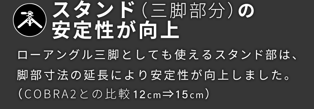 スタンドの安定性が向上