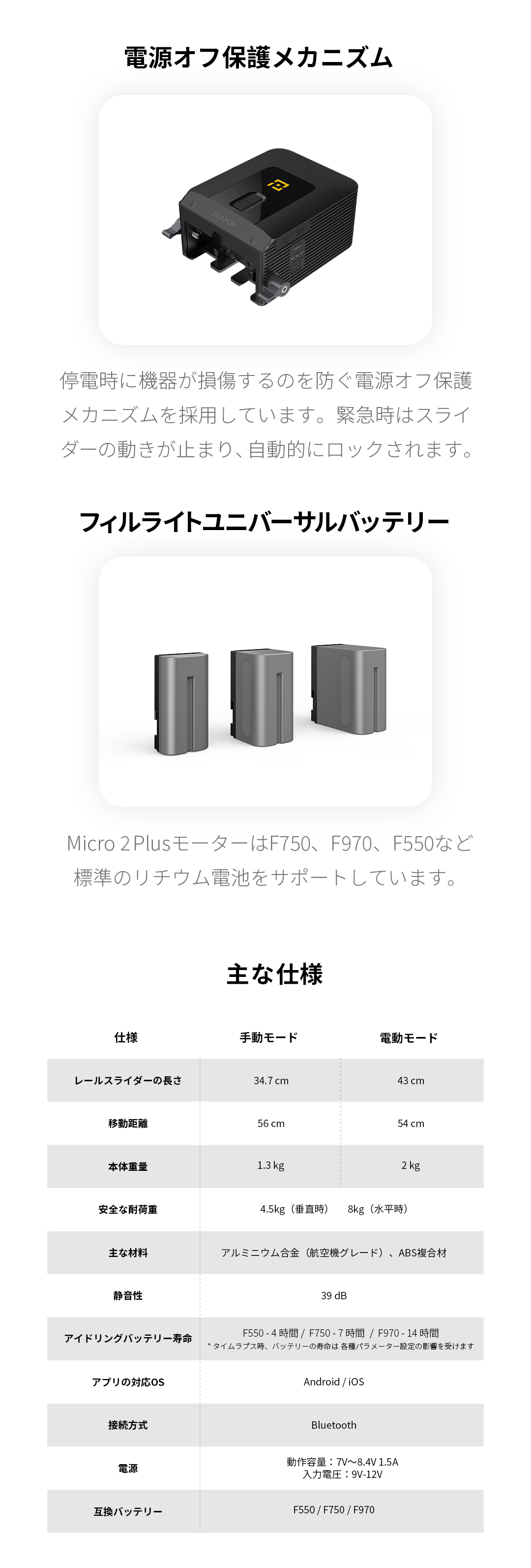 注目商品】小型軽量、静音仕様&高トルクの本格カメラスライダー 注目商品】小型軽量、静音仕様&高トルクの本格カメラスライダー